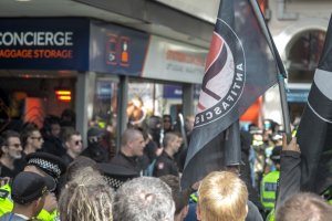 Liverpool protesting against the Neo-Nazi Fascist 'White Man March'